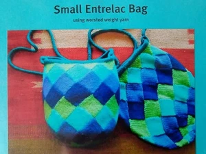 ENTRELAC BAG Small Felted Knitting Pattern 99 Theresa Gaffey 2005 Shoulder Purse - Picture 1 of 2
