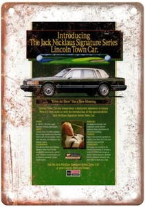 Vintage 1992 Lincoln Jack Nicklaus Town Car Auto Ad Retro Look Metal Sign A4588 - Picture 1 of 2