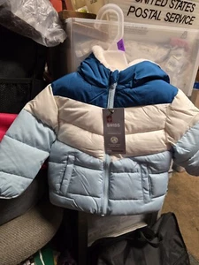 Swiss Tech Baby Blue 12 Month Puffy Jacket With Hood NWT - Picture 1 of 1