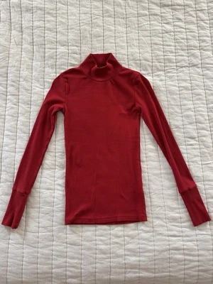 Rojo JCrew Acanalado Cuello Simulado Manga Larga Talla XXS Foto 1 de 4