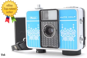 ¡SÚPER RARO! [COMO NUEVO] Ricoh Auto Half E Rayas Azules Azul 25mm F2.8 Medio Marco JAPÓN - Imagen 1 de 10