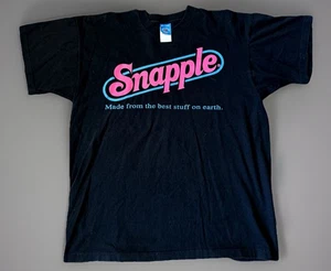 Camiseta De Colección Años 90 Snapple Juice Té Helado Comida Bebida Promo Negra Azul Rosa XL - Imagen 1 de 4