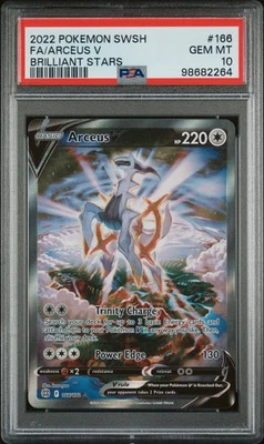 2022 POKEMON SWORD & SHIELD BRILLIANT STARS #166 FULL ART/ARCEUS V PSA 10 - Image 1 of 2