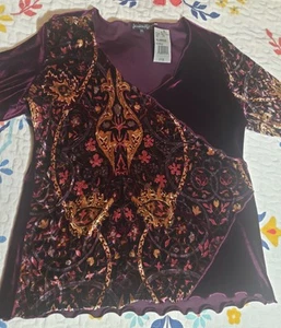 Vintage Y2K Fairycore Witchy Cottagecore Velvet Womens Red Top XL NWT - Picture 1 of 14