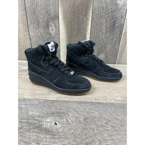 Nike Lunar Force 1 Sky Hi 654848-006 Women 6 Athletic Shoes Black Suede Sneakers - Foto 1 di 12