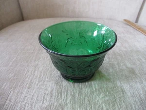 Vintage Anchor Hocking Smaragd Waldgrün Sandwich Glas Pudding Beere Tasse - Bild 1 von 8