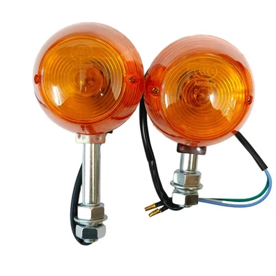 12V Motorcycle Turn Signals Amber Lights Bulb Indicators for Honda C70 CT70 CT90 - Image 1 of 4