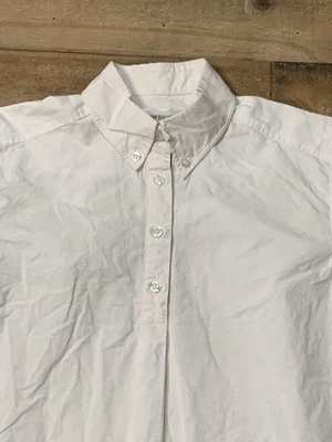 Thom Browne Shirt Womens Large White Popover Short Sleeve Cotton Made in Italy - Image 1 of 4