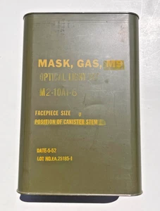 US M2-10A1-6 Army Lightweight Optical Gas Mask 1952 SEALED Field Gear Equipment - Picture 1 of 8