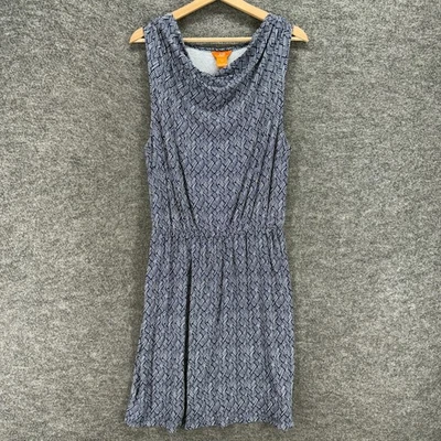 Joe Fresh Vestido Mujer L Grande Negro Funda Geométrica Midi Sin Mangas Rayón Foto 1 de 4