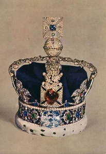 Imperial State Crown Queen Victoria Great Ruby Given to Black Prince Postcard - Picture 1 of 2