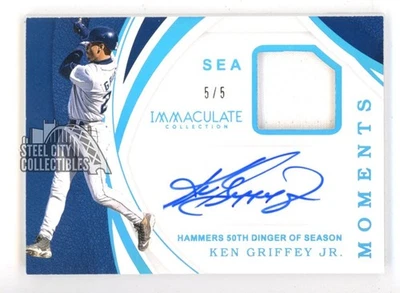Ken Griffey Jr 2019 Panini Immaculate Autograph Jersey Card #MO-JR 5/5 - Image 1 of 2