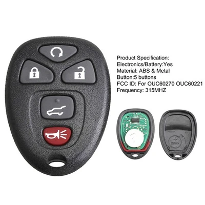 2 For 2008-2017 GMC Acadia Sierra Savana Yukon Buick Enclave 5B Remote Key Fob - Image 1 of 4