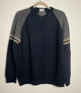 Vintage Abercrombie Sweater Mens XL Shetland Wool Knit Blue Crewneck Pullover - Picture 1 of 7