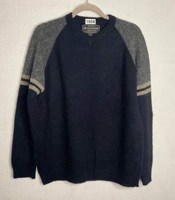 Vintage Abercrombie Sweater Mens XL Shetland Wool Knit Blue Crewneck Pullover - Image 1 of 4
