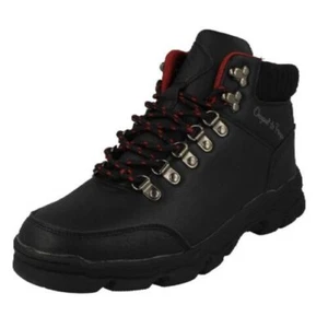 Mens Penguin Lace Up Ankle Boots Sherpa - Picture 1 of 10