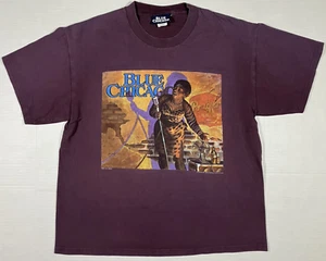 Blue Chicago T Shirt Mens Large John Carroll Doyle Vintage Art Red Hot Mama 1995 - Picture 1 of 11