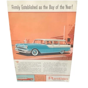 Vintage 1955 Pontiac Strato-Streak V-8 Wagon Ad Advertisement - Picture 1 of 4
