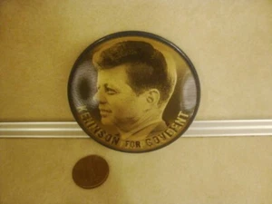 Vtg Vari-Vue Flicker Button John F. Kennedy President Swainson Michigan Governor - Picture 1 of 5