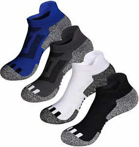 3 / 4 Pairs Mens Womens Low Cut Ankle Breathable Cushion Athletic Running Socks