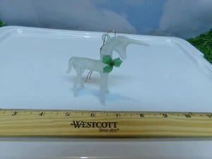 Vtg Hand Blown frosted Glass unicorn - Picture 1 of 3