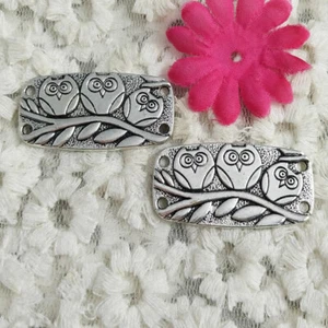 Free Ship 20 Pcs Antique Silver Owl Connectors 38X20MM H-1565 - Picture 1 of 4