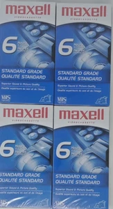 4 *New* Maxell 6Hr Video Cassette Standard Grade Lot T-120/246m - Picture 1 of 4