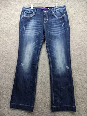 Vigoss Collection Jeans Womens 13 Juniors Distressed Flare Leg Flap Pockets - Image 1 of 4