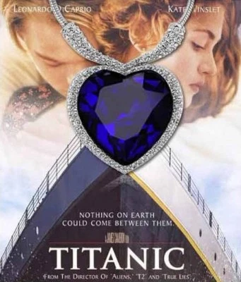 Titanic Halskette Herz des Ozeans Kette + Anhänger Mit Kristall Collier Strass B - Bild 1 von 4