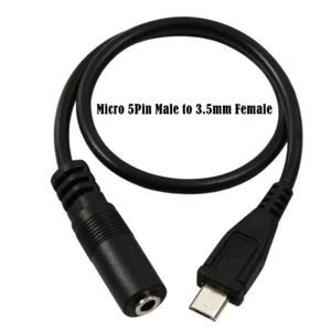 Micro USB Jack Male to 3.5mm Female Headset Adapter Cable 0.3m - Picture 1 of 9