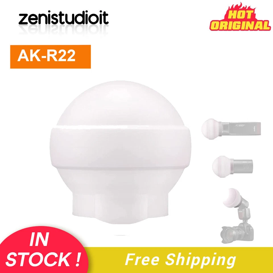 US Godox AK-R22 Collapsible Silicone Diffuser Dome Fr V1 AD100PRO AD200PRO Flash - Image 1 of 4