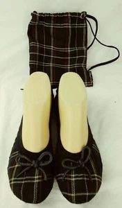 Penny Loves Kenny Womens Shoes Caddie US 7.5 Green Plaid Ballet Flats Bow  228 - Picture 1 of 10