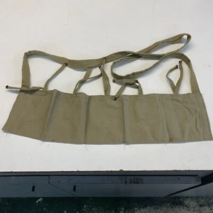 British Army Bandolier / Lee Enfield / SMLE / Khaki Cloth / Draw String - Picture 1 of 10