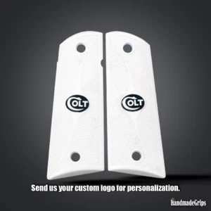 Empuñadura acrílica blanca KSD compatible con modelo FIT personalizado Colt y todos los demás 1911 - Imagen 1 de 5