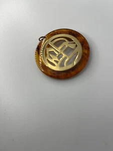 Chinesischer Anhänger Bakelit goldfarben - Bild 1 von 3