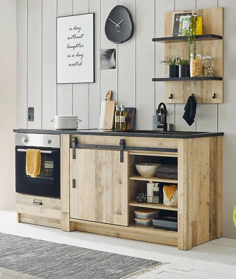 Küche Küchenzeile Single-Küche Used Wood Vintage Küchenblock Set 3-teilig Stove - Bild 1 von 4