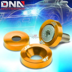 J2 10PC GOLD ALUMINUM FRONT/REAR FENDER/ENGINE/BUMPER/BRACKET WASHER+BOLT KIT - Picture 1 of 1