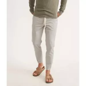 Jogger uomo nuovo con etichette Marine layer slim fit sabato grigio chiaro tgL cotone tinta unita - Foto 1 di 5