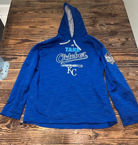 Majestic Authentic Thermabase KC Royals 2015 World Series Hoodie - Mens Size XL Cover