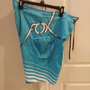 Fox Racing Shorts Herren 36 Badehose blau gestreift Strand Boardshorts - Bild 1 von 5