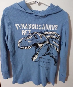 SONOMA M(5/6) LIGHT BLUE HOODED LONG SLEEVE TOP W/TYRANNOSAURUS REX  #43C - Picture 1 of 3