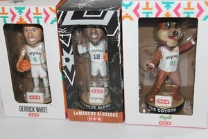 San Antonio Spurs Bobbleheads-The Coyote, Lamarcus Aldridge, Derrick White-New - Picture 1 of 6