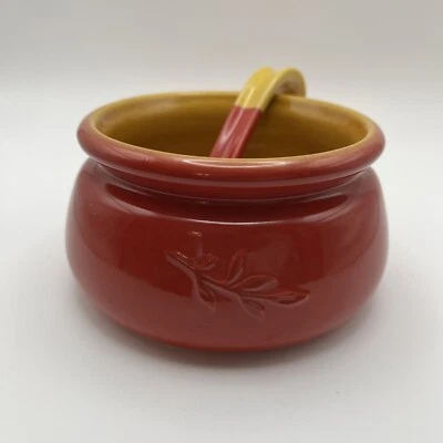 Pier 1 Imports Stoneware Serving Bowl Dip Bowl Chili Snack Soup Red - Image 1 of 4