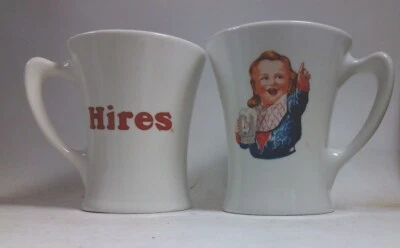 Two Hires Root Beer Mugs 1960's Reproduction of Ugly Boy Mascot Advertising  - Image 1 of 2