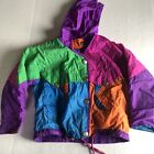 Vtg Andy Johns Colorful Girls Jacket Pink Green Blue Purple Sz M A1021