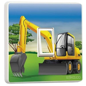 Paquete de 2 pegatinas de interruptor de luz excavadora JCB cubierta de vinilo piel de stika.co - Imagen 1 de 1