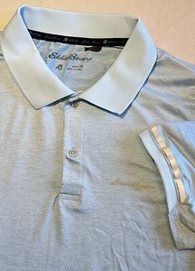 Eddie Bauer Polo Shirt Mens Size M Medium Blue Striped Short Sleeve Outdoors - Picture 1 of 9