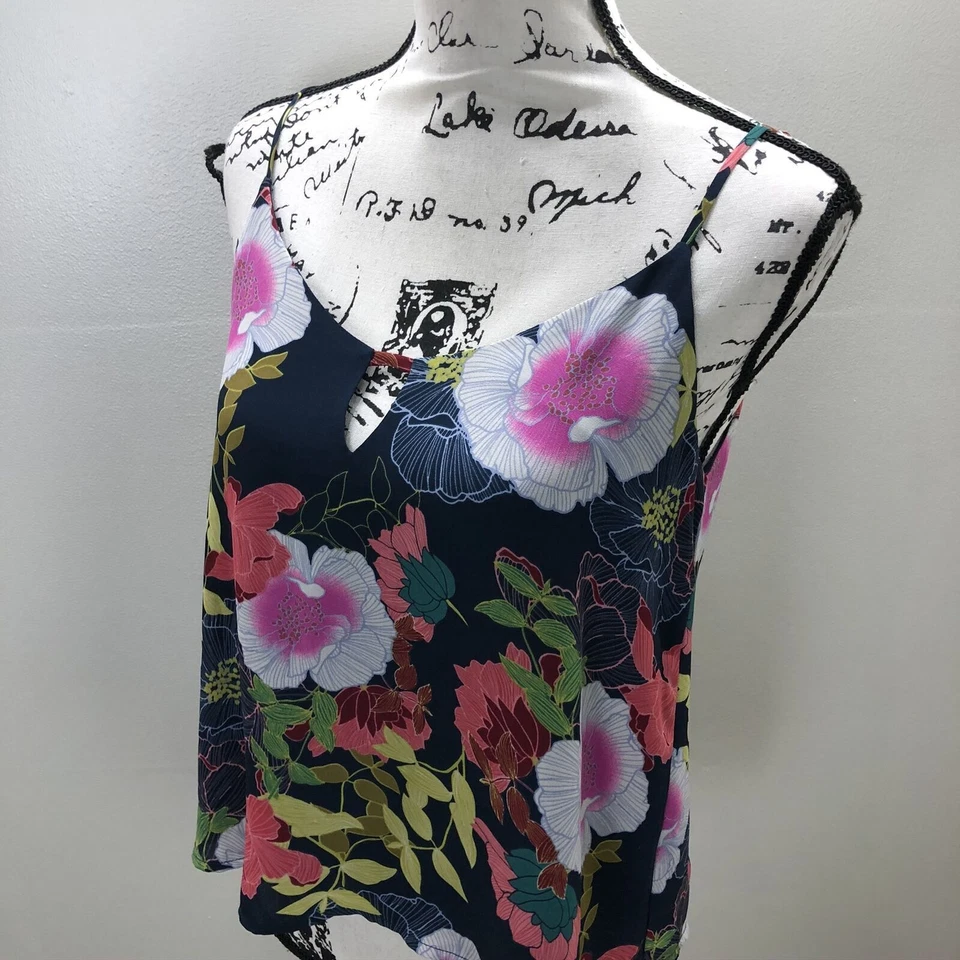 LUSH Spaghetti Strap Multi Color Floral Print Sleeveless Top Women's Size XS - Image 1 of 4