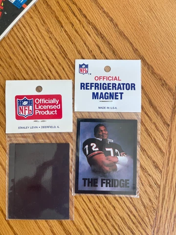 Vintage NFL Chicago Bears William Perry “The Fridge” Refrigerator Magnet-Sealed Cover