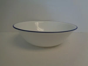 Cuenco para servir Corelle blanco borde azul 1 cuarto de galón nuevo clásico café Harbor Town True - Imagen 1 de 3